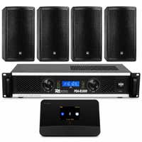 Power Dynamics PDW8B Musikanlage für Fitnessstudio - 4 Lautsprecher mit Verstärker & Tuner - 1200 W