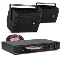 Power Dynamics PDW5B Stereoanlage mit Internetradio & CD – 2 Passive Lautsprecher – WLAN – Schwarz