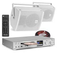 Power Dynamics PDW5W Stereoanlage mit Internetradio & CD – 2 Passive Lautsprecher – WLAN – Weiß