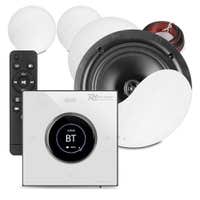 Power Dynamics Powerline B100W Einbauverstärker + 4 Deckenlautsprecher - 6.5 Zoll - 4x25W - Weiß