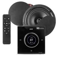 Power Dynamics B50B Einbauverstärker mit 2 Deckenlautsprechern - 6,5 Zoll - 2x 25 W - Schwarz