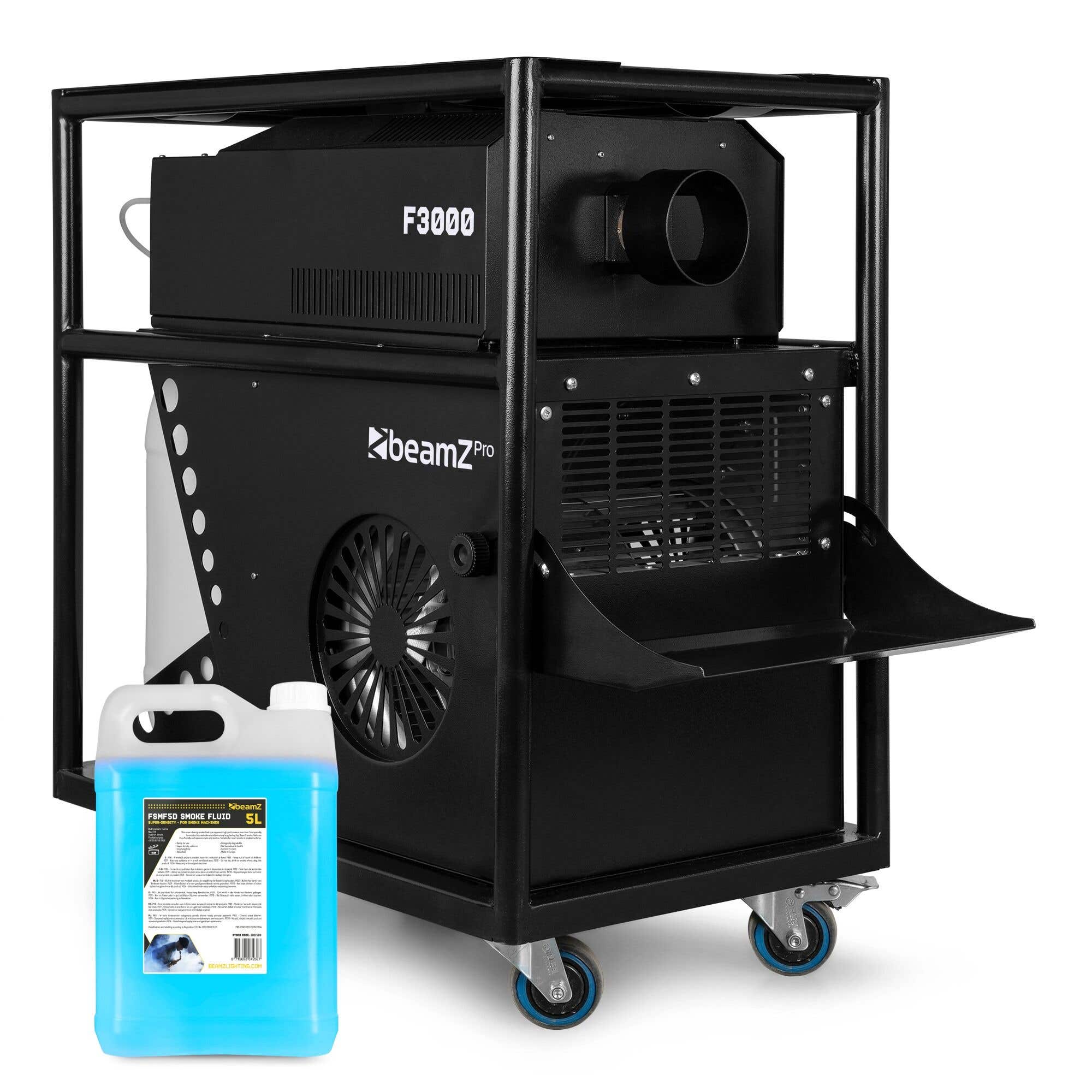 BeamZ Pro F3000 Professionelle Hazer Nebelmaschine – In Trolley – 5L Nebelfluid – 3200W