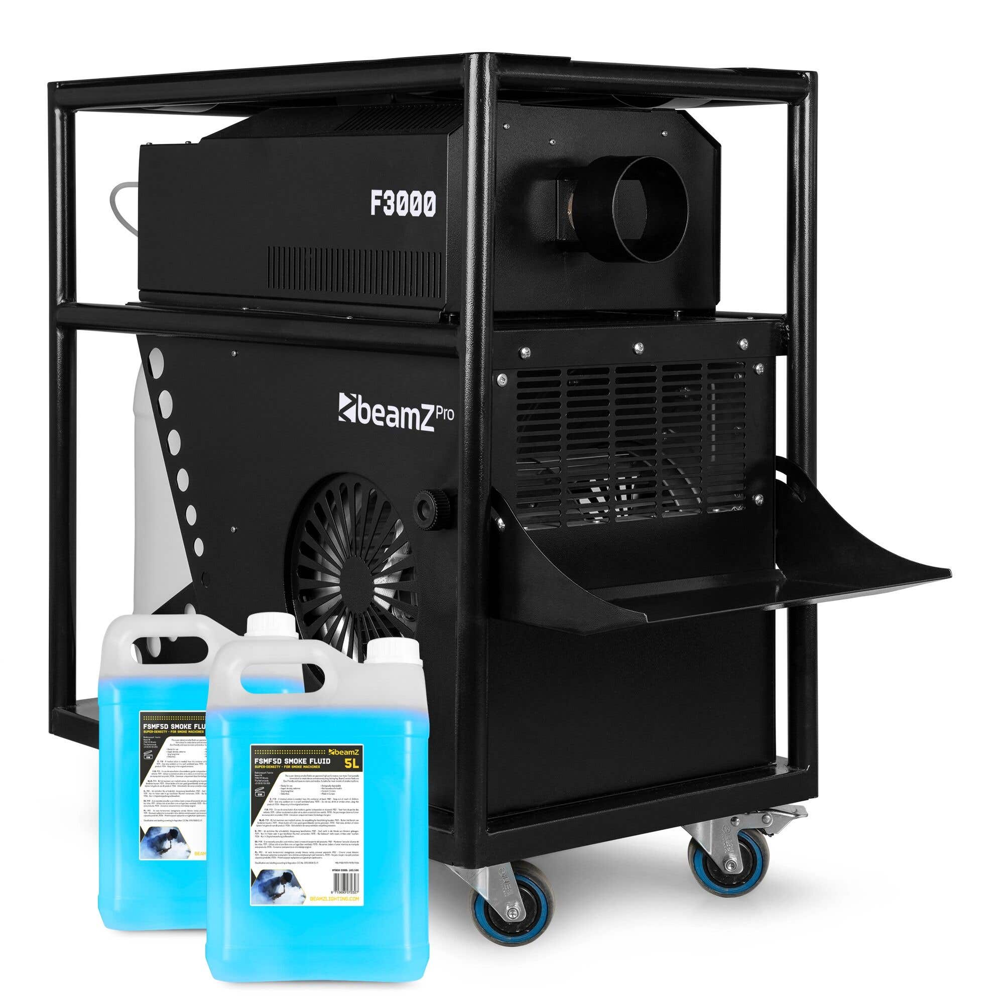 BeamZ Pro F3000 Professionelle Hazer Nebelmaschine – In Trolley – 10L Nebelfluid – 3200W
