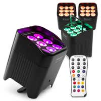 BeamZ Professional BBP59 Uplight Set 4 Stück - Wechselakku - IP65 Wasserdicht - RGBWA-UV