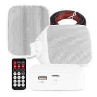 Power Dynamics 2 Outdoor Lautsprecher - Wasserfestes Mini Set Outdoor - Bluetooth - Weiß