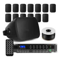 Power Dynamics professionelle Soundanlage - 14x Lautsprecher & 6-Zonen 100V Verstärker - Schwarz
