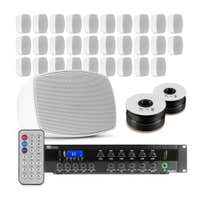 Power Dynamics 100V Soundsystem professionell - 30 Lautsprecher - Weiß