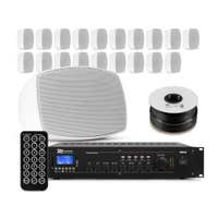 Power Dynamics Professionelle Soundanlage– 100V System mit 20 Outdoor Lautsprechern – Weiß