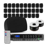 Power Dynamics 100V Soundsystem professionell - 30 Lautsprecher - Schwarz