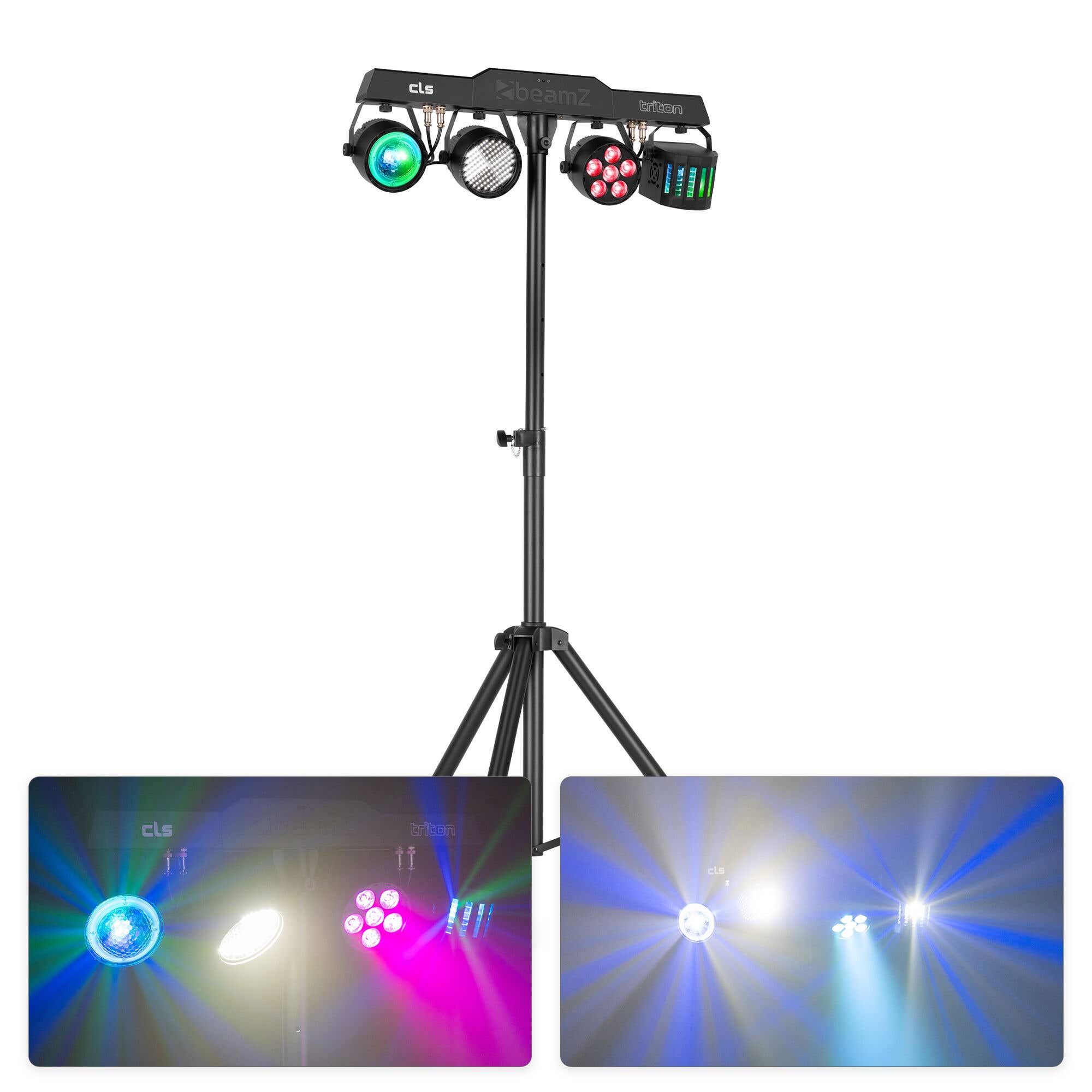 BeamZ CLS Triton Party Bar – All-in-One Partyset mit 4 Effekten & Stativ – RGBW