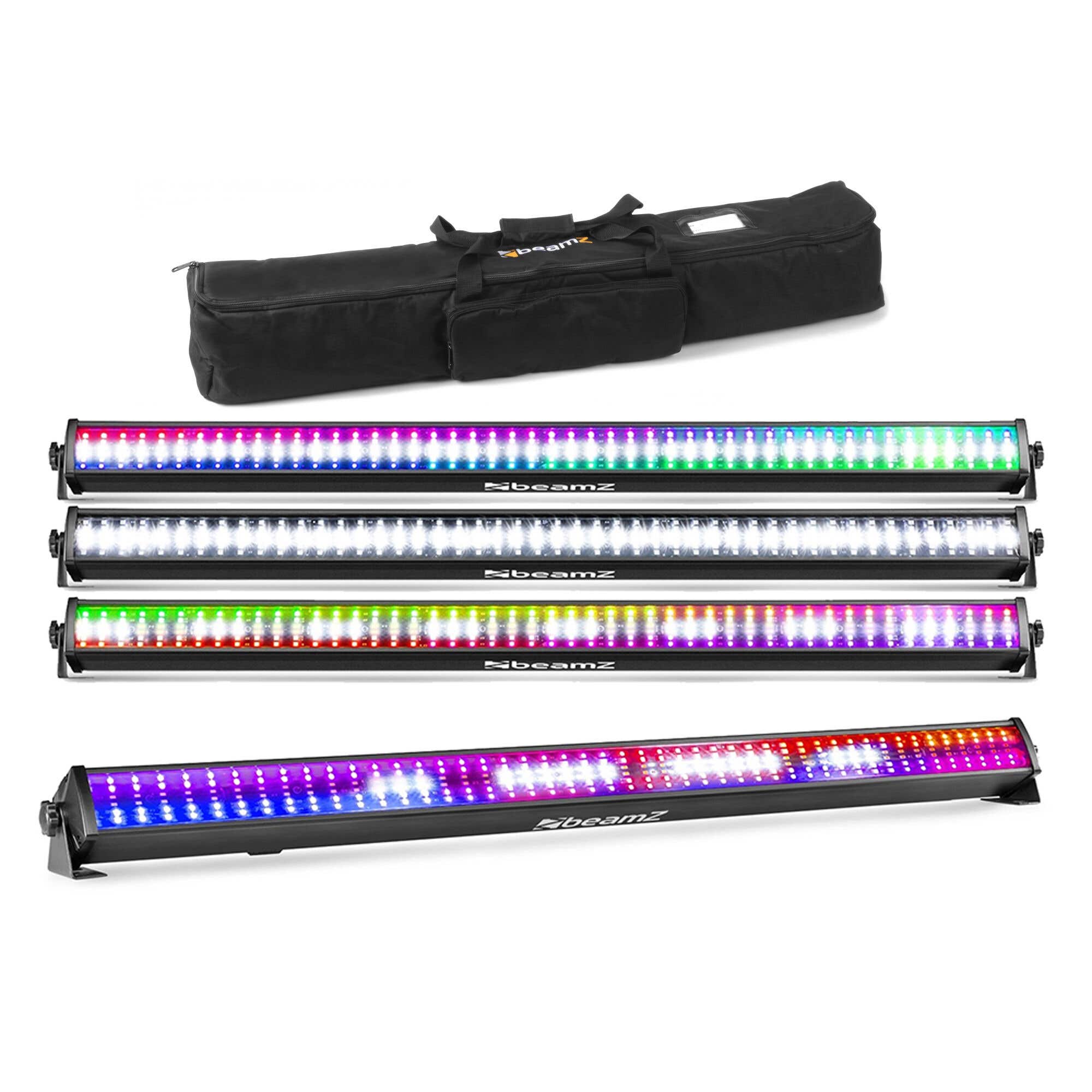 BeamZ LCB288 RGBW LED Bar 4er Set mit Flightbag – Wash & Stroboskop – 102 cm