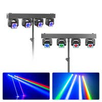 BeamZ ShowBar GO Shine - Moving Head Bar mit Stativen 2er Set - Integrierte LED Ringe - RGBW - 160W