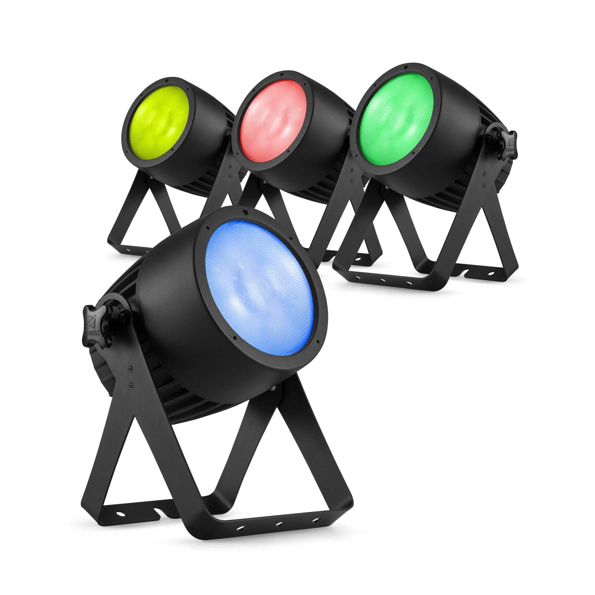 BeamZ Pro Set mit 4 COB150RGBW Pro Pars - 150 Watt - COB - RGBW - Mit Fernbedienung