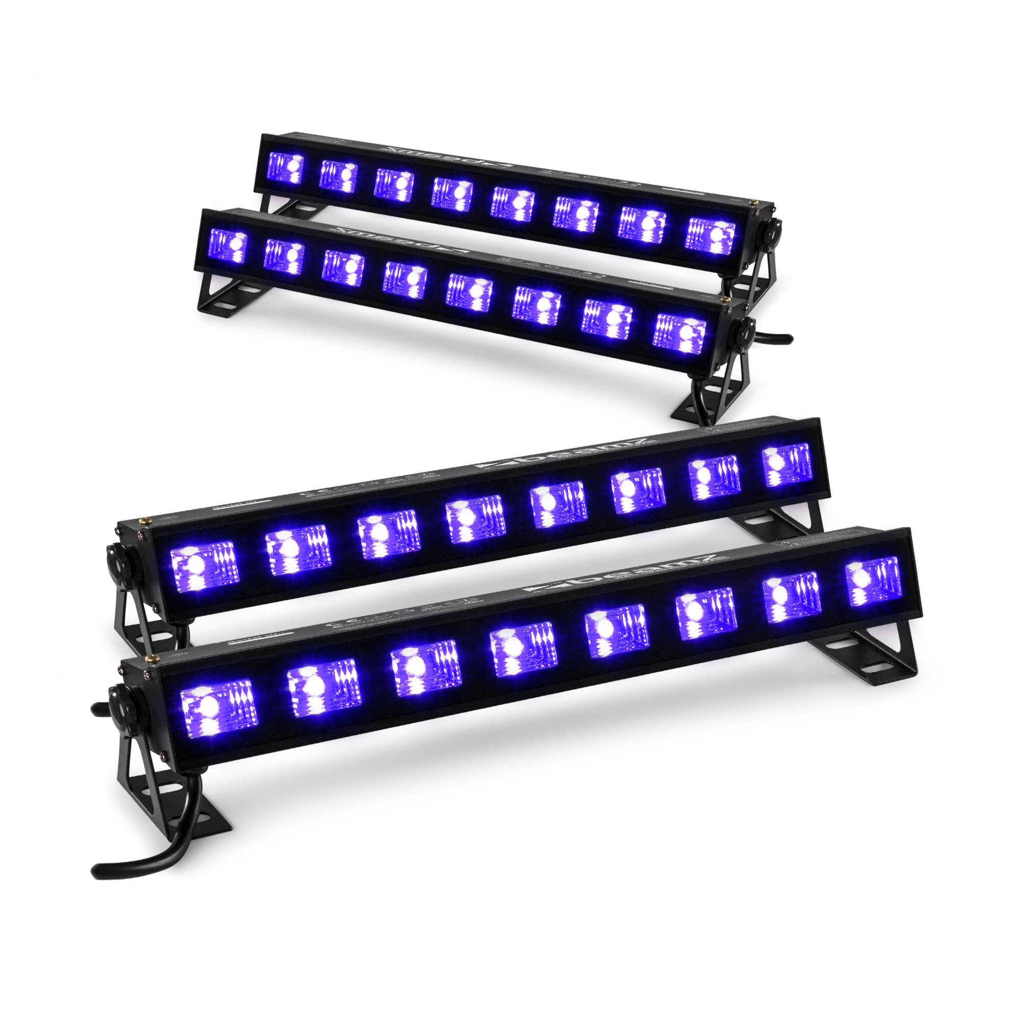 BeamZ LED Bar BUVW83 – 4er Set mit 8 UV & Warmweiß LEDs – 30W