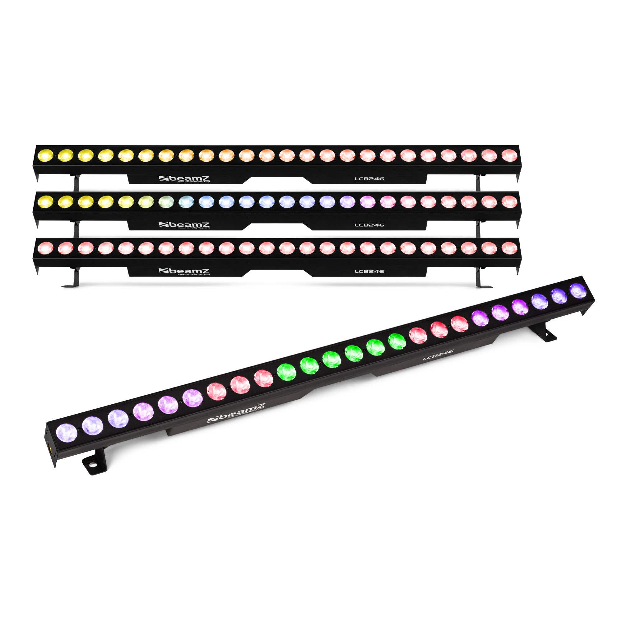 BeamZ Set mit 4 LCB246 LED Bars - 24x 6 W LEDs - RGBAW-UV Schwarzlicht - 8 bedienbare Sektionen