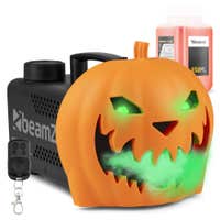 BeamZ Halloween Dekoration - rauchender Kürbiskopf mit LED Lichteffekten - mit Rauchfluid - Halloween Deko