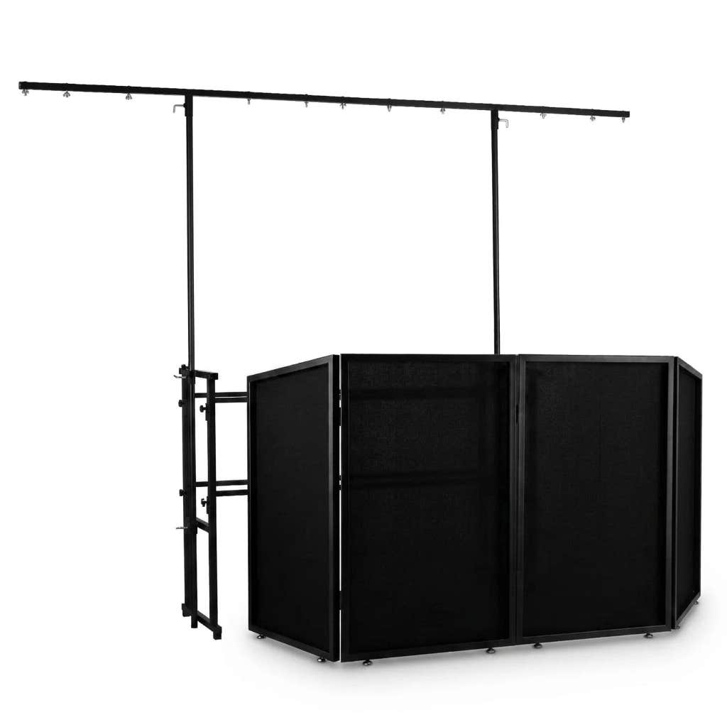 Vonyx Mobiles DJ Pult mit Stand, Bildschirm und Lichtbrücke - Schwarz