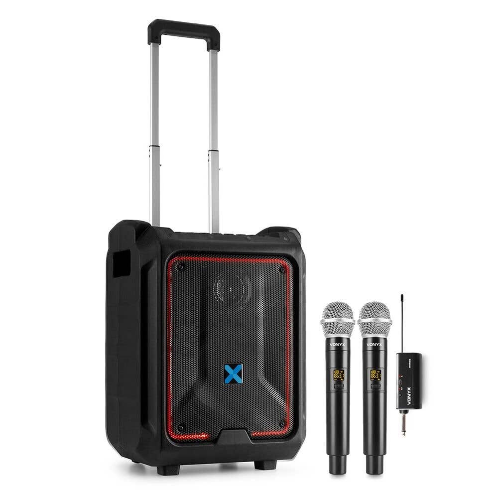 Vonyx SPLASH300 Mobiler Lautsprecher mit 2 drahtlosen Mikrofonen - Ideal für Kurse - IPX5 Wasserdicht