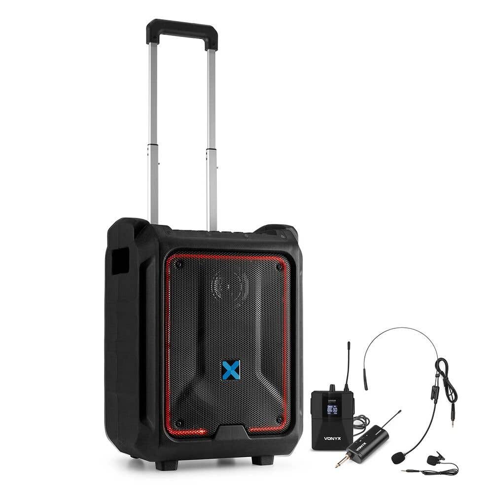 Vonyx SPLASH300 Mobiler Lautsprecher mit drahtlosem Headset - Ideal für Gruppenkurse - Akku - IPX5
